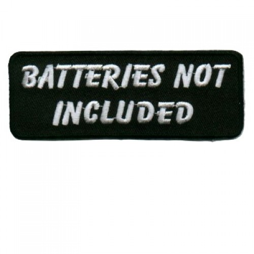 IRON or SEW-ON PATCH BATTERIES NOT INCLUDED