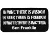 Ben Franklin Wine Wisdom Beer Freedom Water Bacteria patch
