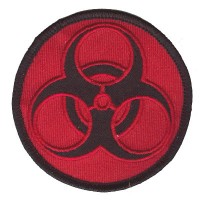 BioHazard patch blk on red