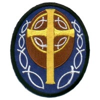 Blue Patch with Gold Cross Patch