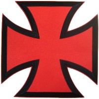 Choppers Cross Black on Red Lg Patch