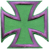 Iron Cross Purple on Green small patch