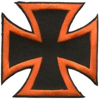 Iron Cross Orange on Black small patch
