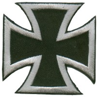 Iron Cross Silver on Black Small Patch