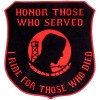 Honor Those-I Ride for Those Who Died Red on Blk Lg patch