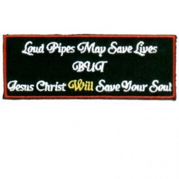 Loud Pipes Jesus Saves red Patch Loud Pipes Jesus Saves red Patch