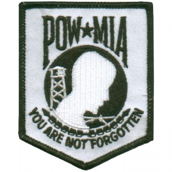 POW MIA You are not Forgotten Sm White/Blk Patch POW MIA You are not Forgotten Sm White/Blk Patch