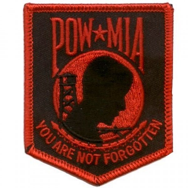 POW MIA You are not Forgotten Sm Red Patch POW MIA You are not Forgotten Sm Red Patch
