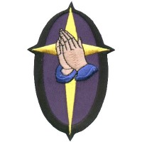Praying Hands Cross purple Patch