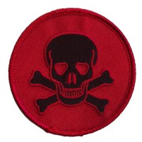 Skull patch blk on red