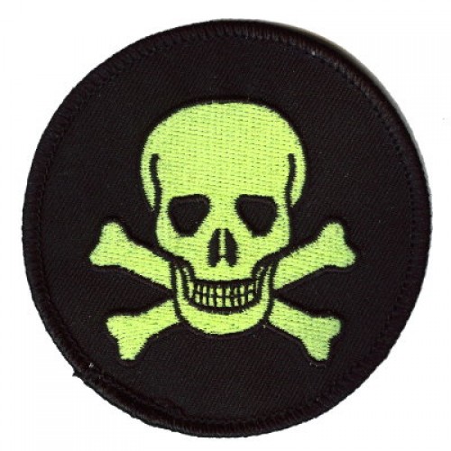 Skull patch green on blk