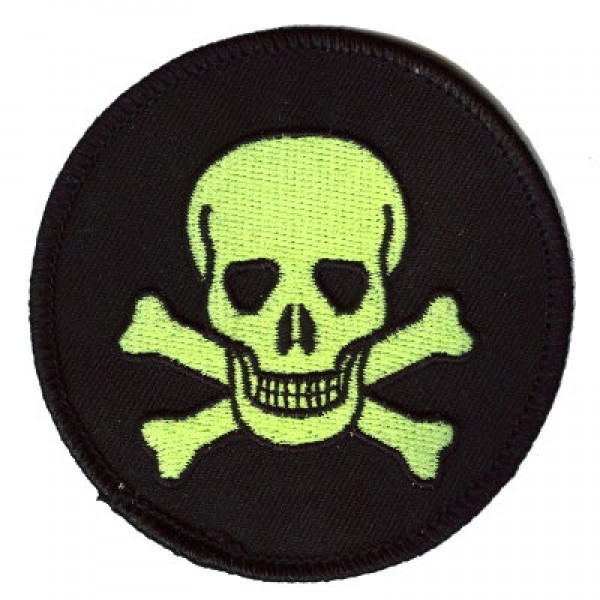 Skull patch green on blk