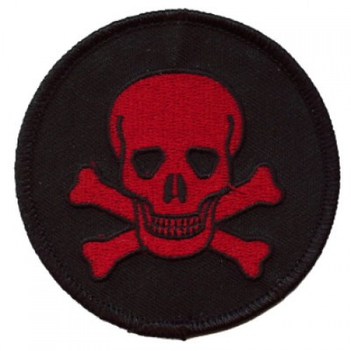 Skull patch red on blk