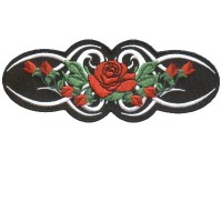 Tribal Red Rose Sm Patch