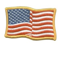 US Flag- Gold/Yellow (Waving)