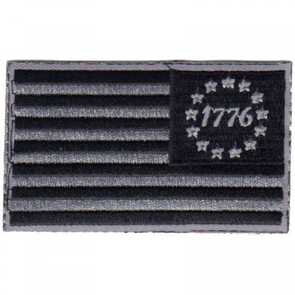 US Flag- 1776- Blk & Gray Reverse