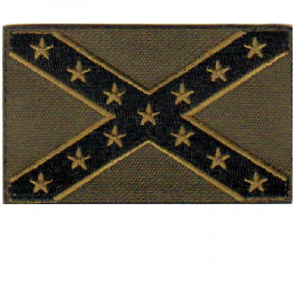 Confederate/Rebel Flag Olive Green & Blk