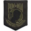 POW MIA You are not Forgotten Sm OLIVE ON BLACK Patch