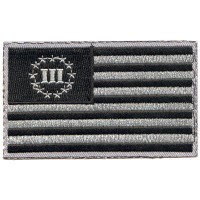 US Flag- 3 Percent- Blk & Silver