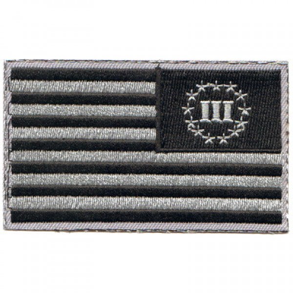 US Flag- 3 Percent- Blk & Silver Reverse US Flag- 3 Percent- Blk & Silver Reverse