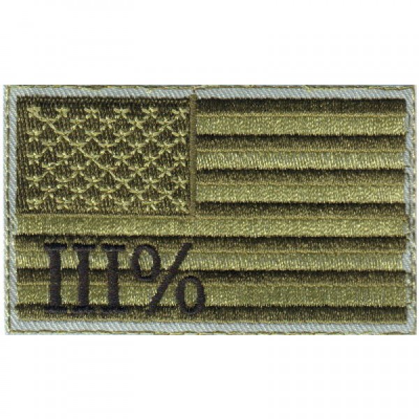 US Flag- 3 Percent- Olive US Flag- 3 Percent- Olive