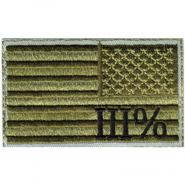 US Flag- 3 Percent- Olive Reverse US Flag- 3 Percent- Olive Reverse