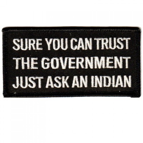 Decal Sure You Can Trust the Government. Bumper Sticker Just Ask An Indian 